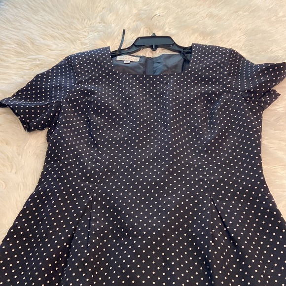 Adrianna Papell 100% Silk PolkaDot Dress size 14 length 39” bust 38” brand new - Picture 13 of 16